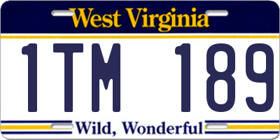 WV license plate 1TM189