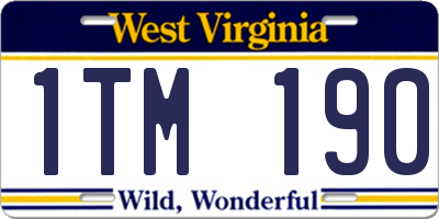 WV license plate 1TM190