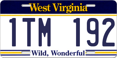 WV license plate 1TM192