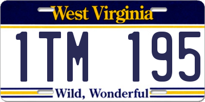 WV license plate 1TM195