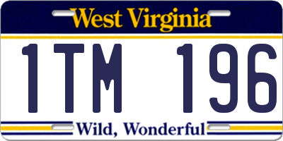 WV license plate 1TM196
