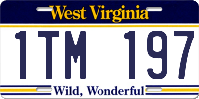 WV license plate 1TM197