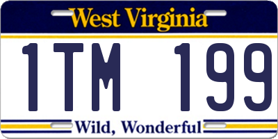 WV license plate 1TM199