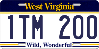 WV license plate 1TM200