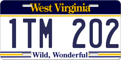 WV license plate 1TM202