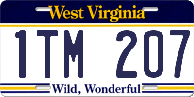 WV license plate 1TM207