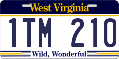 WV license plate 1TM210
