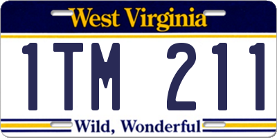 WV license plate 1TM211