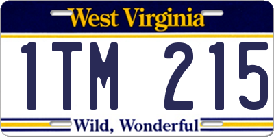 WV license plate 1TM215