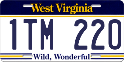 WV license plate 1TM220