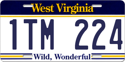 WV license plate 1TM224