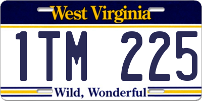 WV license plate 1TM225