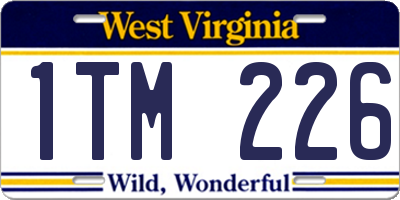 WV license plate 1TM226