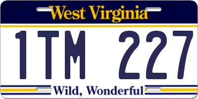 WV license plate 1TM227