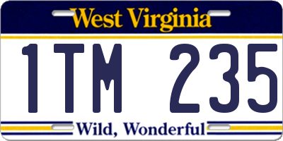 WV license plate 1TM235