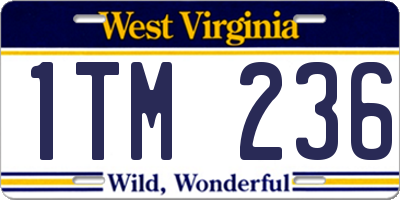 WV license plate 1TM236