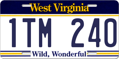 WV license plate 1TM240