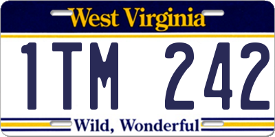 WV license plate 1TM242