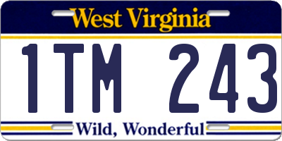 WV license plate 1TM243