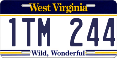 WV license plate 1TM244