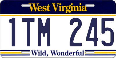 WV license plate 1TM245