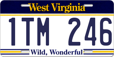 WV license plate 1TM246