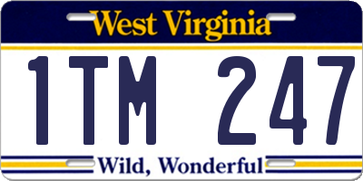 WV license plate 1TM247