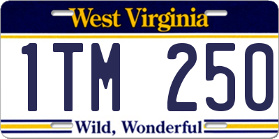 WV license plate 1TM250