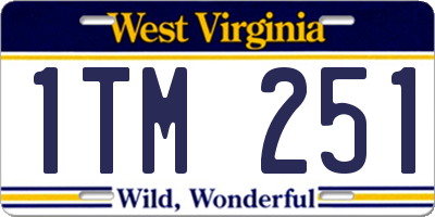 WV license plate 1TM251