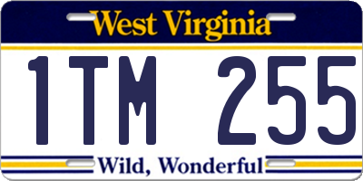 WV license plate 1TM255