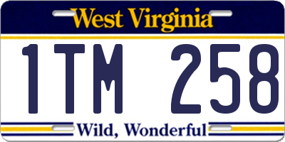 WV license plate 1TM258