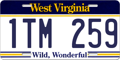 WV license plate 1TM259