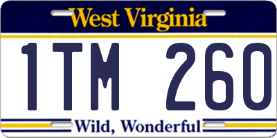 WV license plate 1TM260