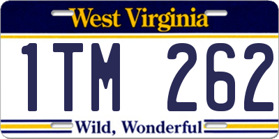 WV license plate 1TM262