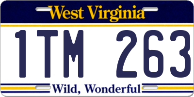 WV license plate 1TM263