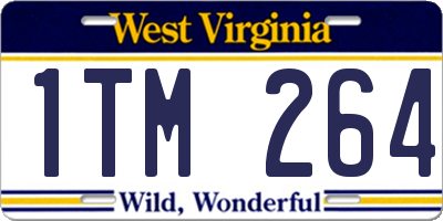 WV license plate 1TM264