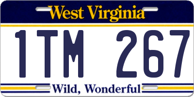 WV license plate 1TM267