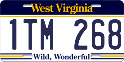 WV license plate 1TM268