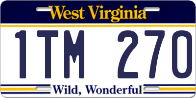 WV license plate 1TM270