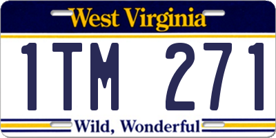 WV license plate 1TM271