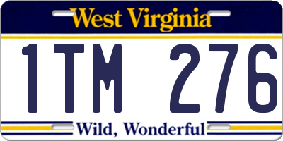 WV license plate 1TM276