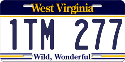 WV license plate 1TM277