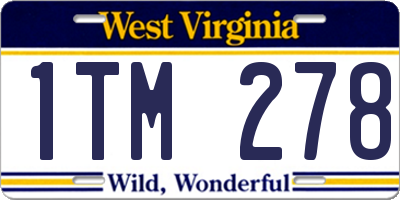 WV license plate 1TM278