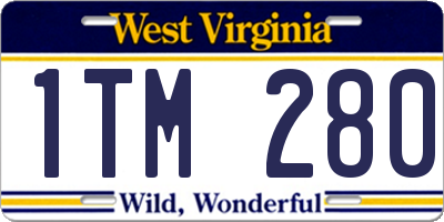 WV license plate 1TM280