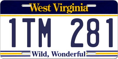 WV license plate 1TM281
