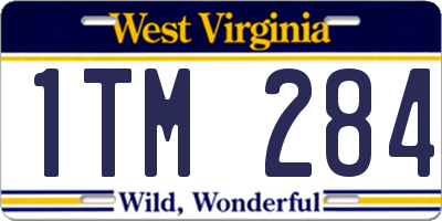WV license plate 1TM284