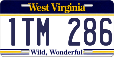 WV license plate 1TM286