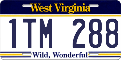 WV license plate 1TM288