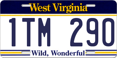 WV license plate 1TM290
