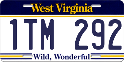 WV license plate 1TM292